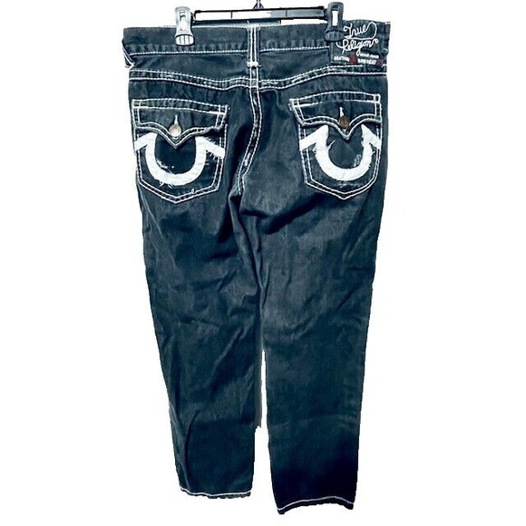 True Religion Billy Super T Straight Jeans Sz 40 Fits 38x31.5 Black Button Fly - Picture 5 of 16